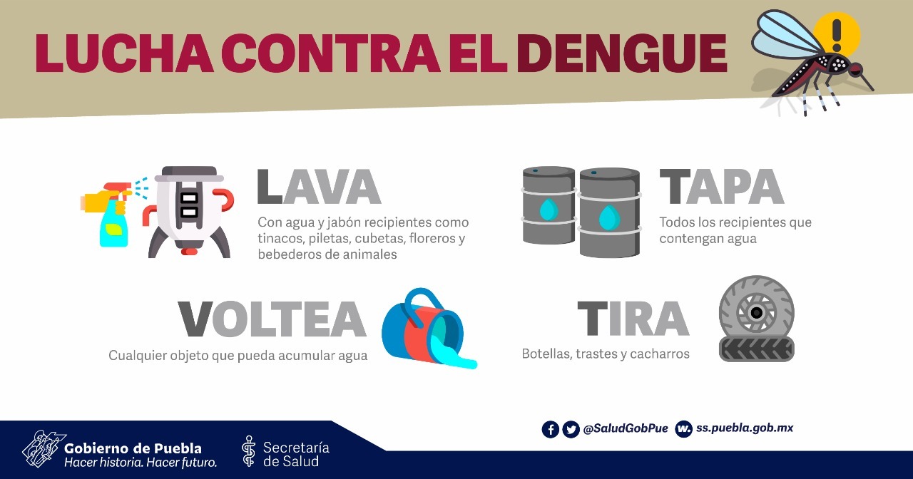 Secretaría de Salud alerta sobre incremento de dengue en Puebla por huracán Grace